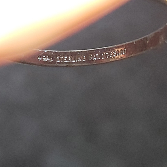 Antique SS Aqua Marine Ring - Picture 2 of 2